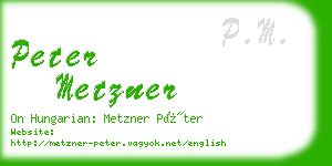 peter metzner business card